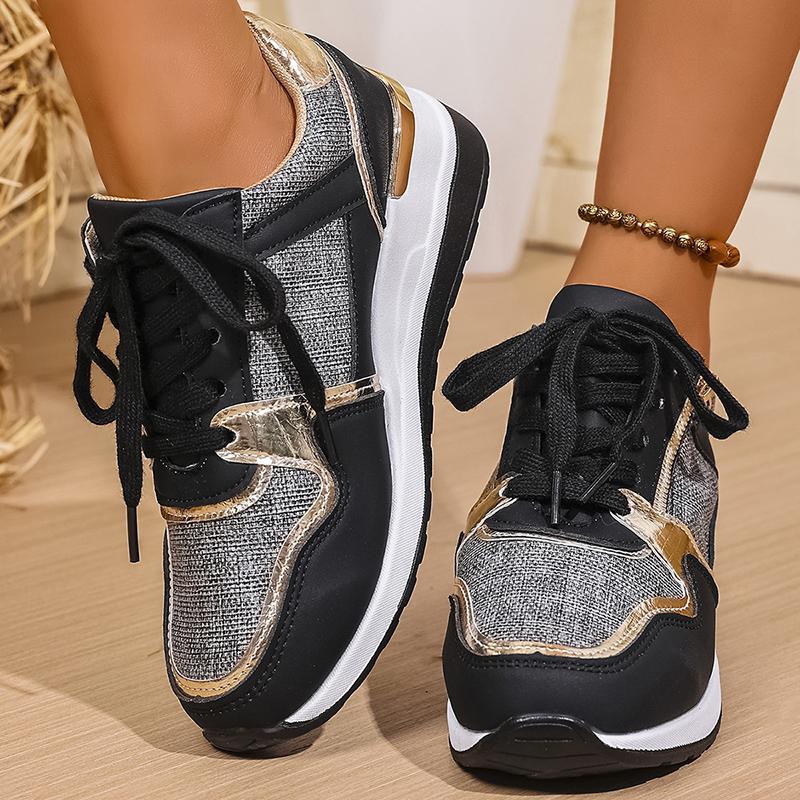 Fashion Fashion White Wedge Heel Sneakers Women Lace Up Lightweight Running Shoes Woman Comfort Low Top Casual Sports Shoes Plus Size 44
