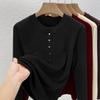 Tencel velvet women's clothes casual top winter new thickened warm bottoming shirt long-sleeved velvet shirt