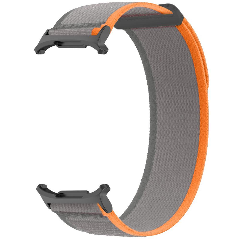 

For Samsung Galaxy Watch Ultra 47mm Nylon Watch Band Adjustable Loop Fastener Strap Black+Rainbow