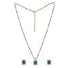 Mangalsutra Estele Różowe złoto Cyrkonia Szmaragdowe kamienie Designerski zestaw naszyjników dla kobiet