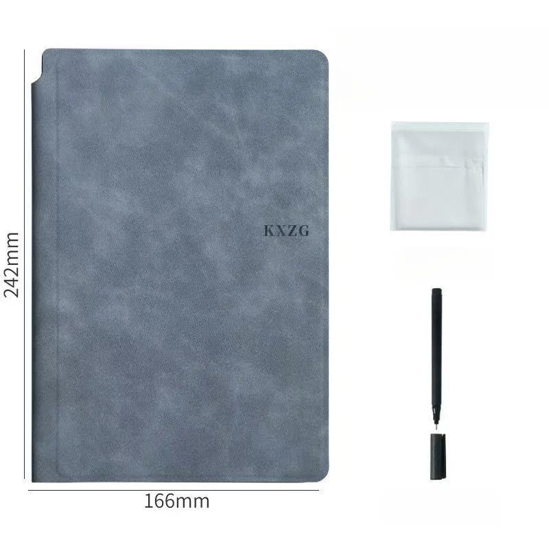 Reusable Whiteboard Notebook Set With Whiteboard Pen Erasing Cloth Leather Memo Pad Weekly Planner Portable Stylish Office