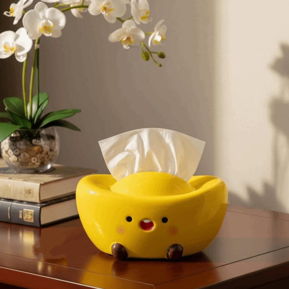 Ceramic Ceramic Ingot Tissue Box Reusable Paper Towel Dispenser Desktop Decoration