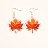 Cross-border New Autumn Maple Leaf Earrings, Flat Acrylic, Thanksgiving Atmosphere In Europe and America, Leaf Earrings Jewelry