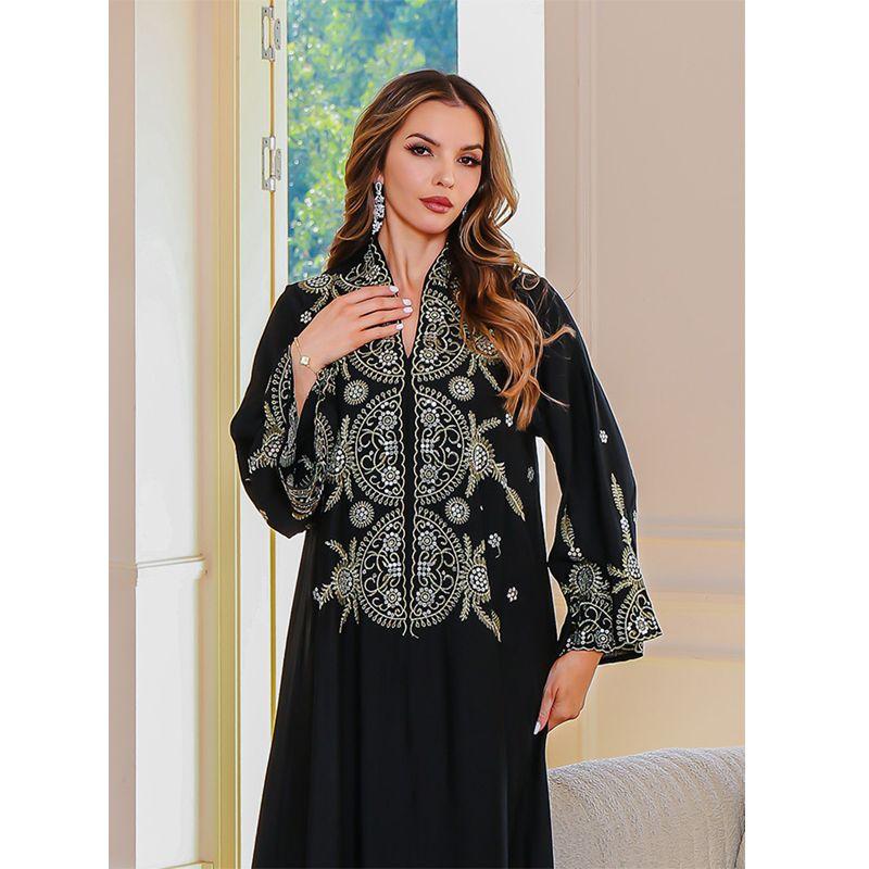 20525 Dubai Arabic Embroidered Robe Indonesia Middle East Plus Size Spring, Summer, Autumn Tourist Dress Dress Dress