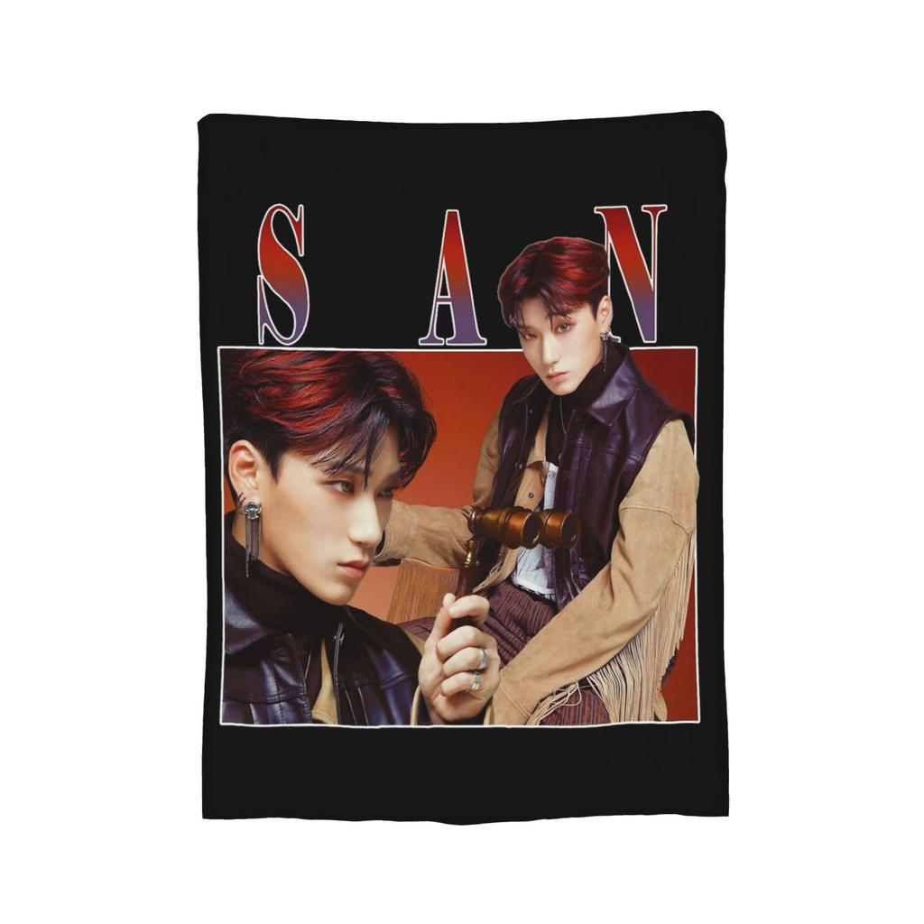 Yunho 90s Ateez Kpop Band Blanket Fleece Spring/Autumn  Breathable Soft Throw Blankets for Bedding Couch Bedspreads