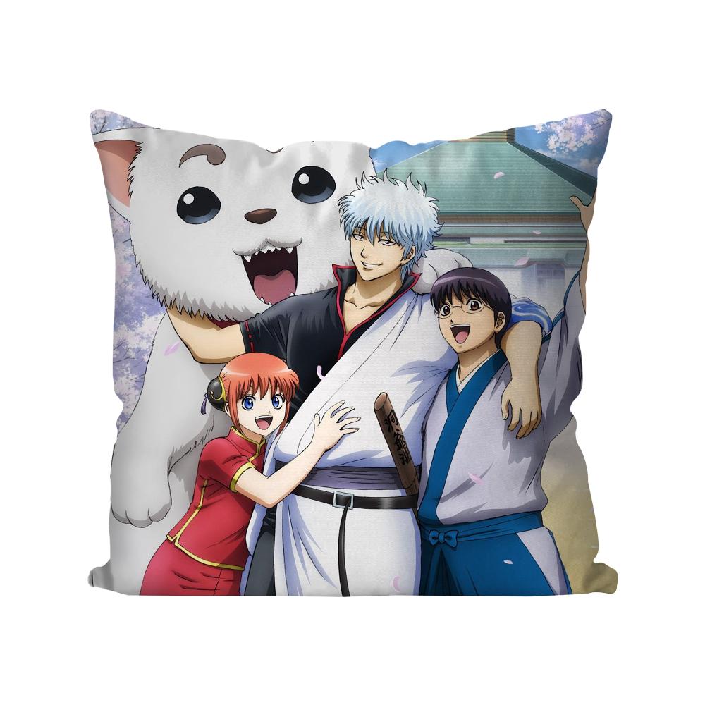 1pc Gintama Animation Pillow Case Square Pillow Bedroom Sofa Leisure Comfort Cushion Car Living Room Home Decoration 40X40
