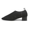 Oriental Traffic 52117 cm cm Women's Pumps, Heeled, Knit, Elastic, Soft, BLACK, 23.0 - 23.5