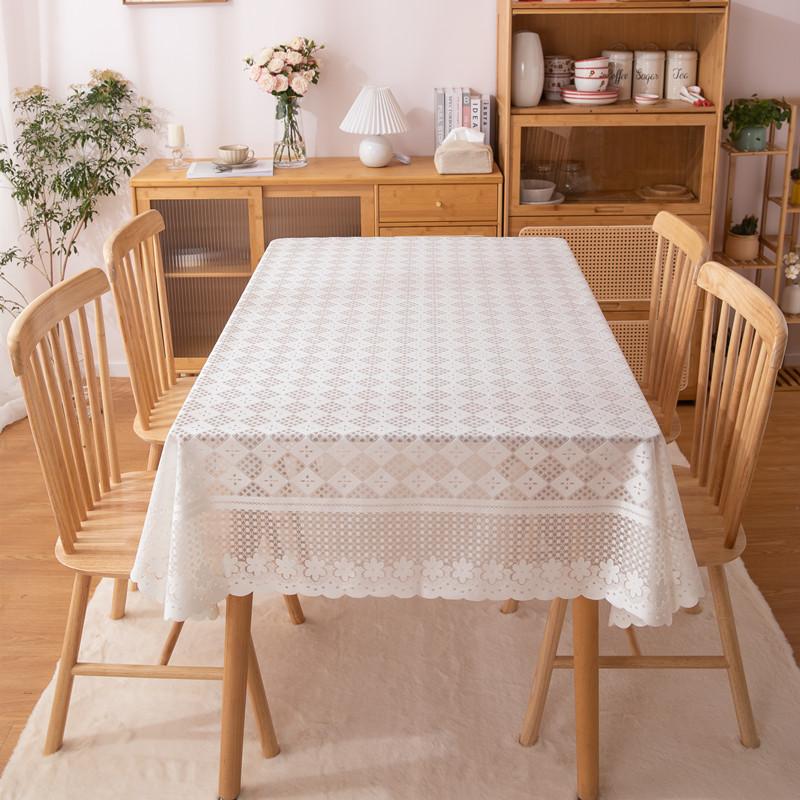 Simple Jacquard Vintage Lace Tablecloth Elegant Home Kitchen Dinner Table Decoration Hollow Table Cloth