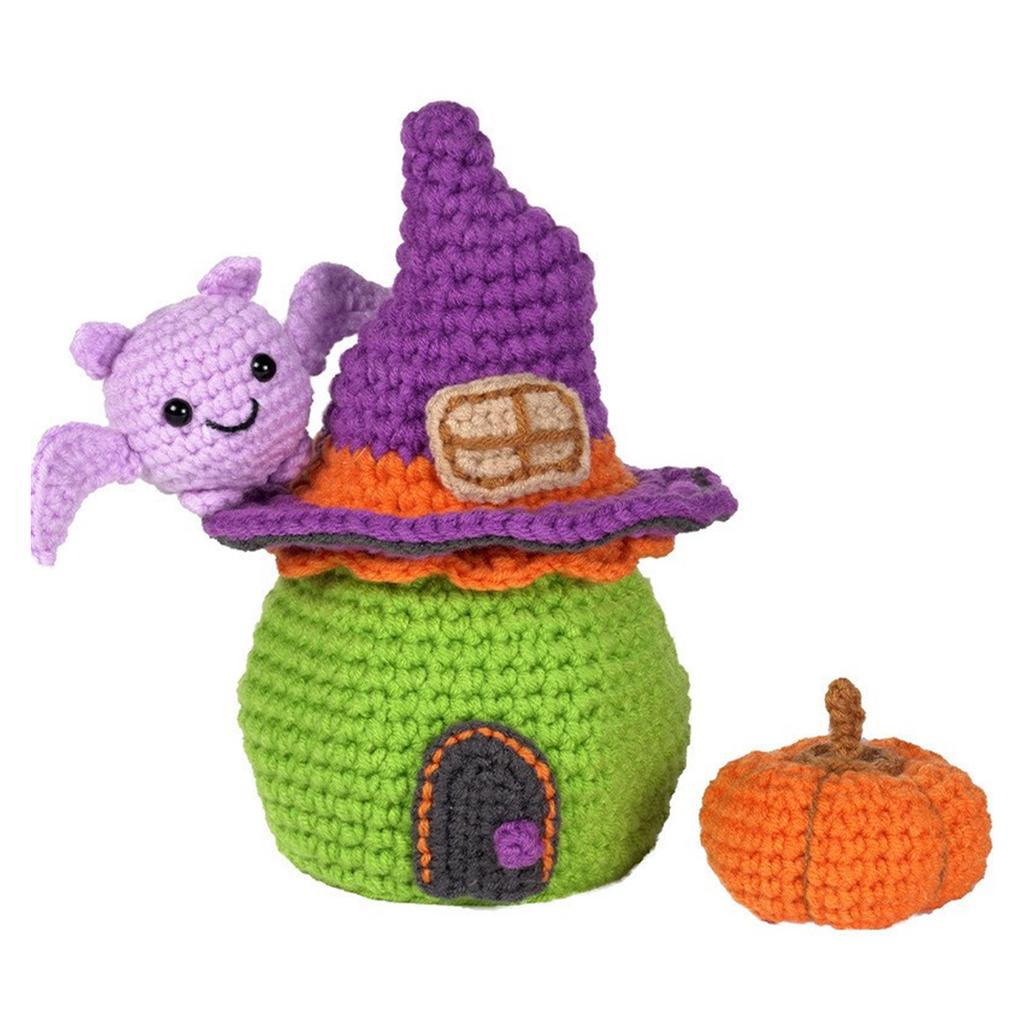 Halloween Candy House and Pumpkin Crochet Set with Step-by-Step Instruction Crochet Hook Yarns Large Eye Needle