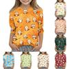 Kids Animal Print Round Neck 3/4 Sleeve Casual T Shirt Soft Comfortable Fabric Suitable for Everyday Wear and Playtime Activities