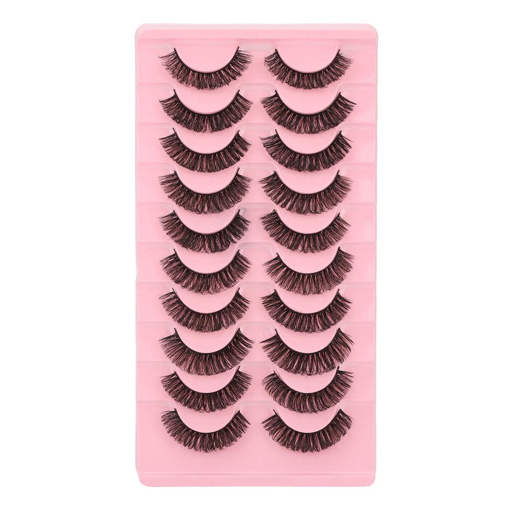 10 Pairs False Eyelashes Set DD Curl Wispy Fluffy Reusable 3D Multi Layer Fake Eye Lashes for Makeup Cosplay