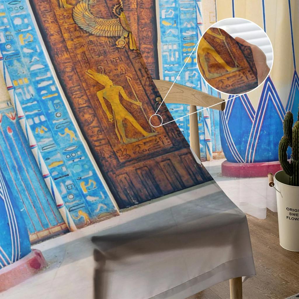 Ancient Egyptian Architecture Tulle Curtains Living Room Kitchen Bedroom Decor Voile Curtain Chiffon Window Drapes Light Filtering For Area Polyester