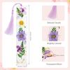 Leezmark 6 Pcs Resin Dried Flower Bookmarks, Transparent Dried Floral Bookmark Cute Pressed Flower Bookmark with Tassels, Gifts for Readers, Page