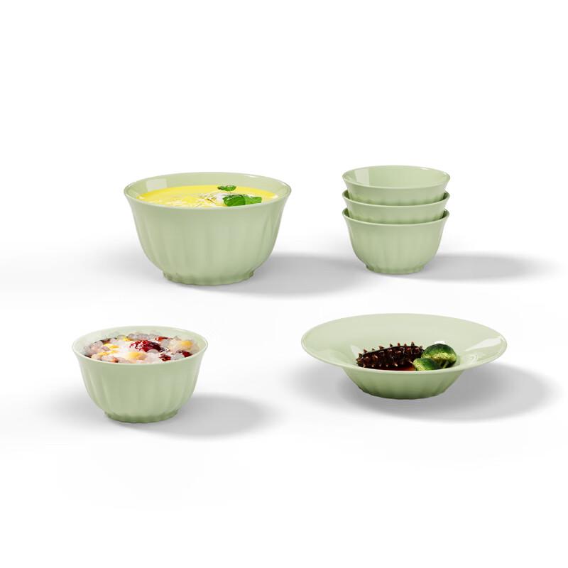 Wanting Jade Green Ceramic 6-Piece Dinnerware Set