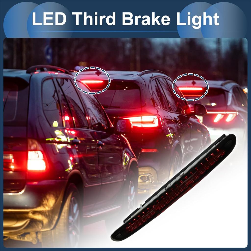 LED Third Brake Light Compatible for Mini Cooper R58 Coupe 2012-2015, Waterproof Plastic Black Housing 3rd High Mounted Stop Lamp Rear Center High