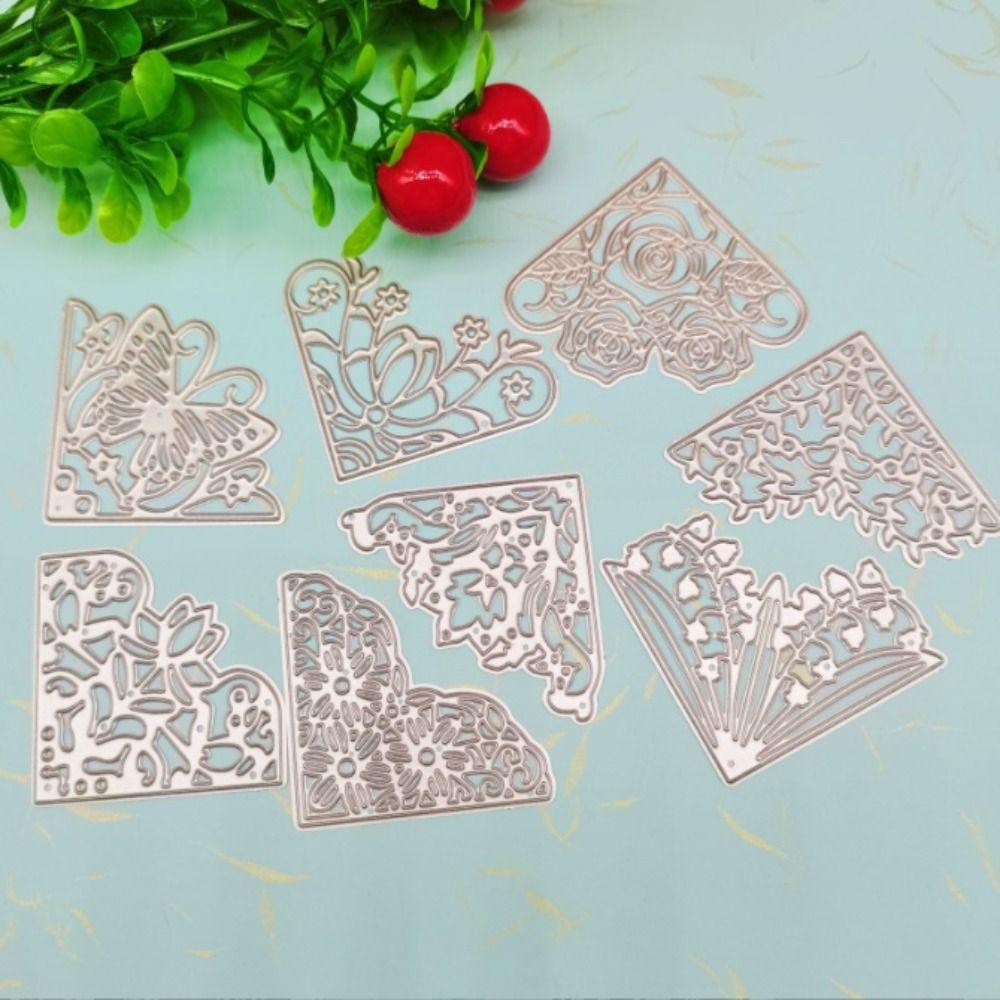 8Pcs Lace Flowers Die Cuts Flowers Lace Die Cuts Embossing Template Stencil Mold  DIY Album Decor