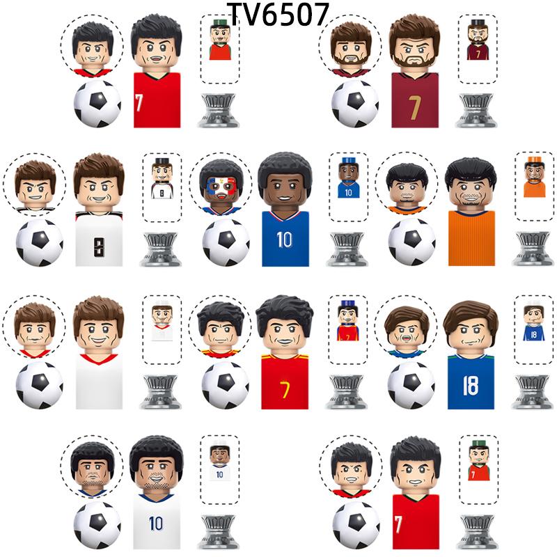 Der berühmte Fußballspieler Star Nummer 7 8 10 4 9 18 Modellbausteine MOC Steine Set Geschenke Spielzeug Für Kinder TV6507