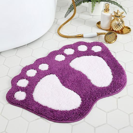 Yousheng Bathroom Floor Mat Quick Drying Anti-Slip Machine Washable Bath Rug Funny Foot Design Bedroom Entryway Door Mat