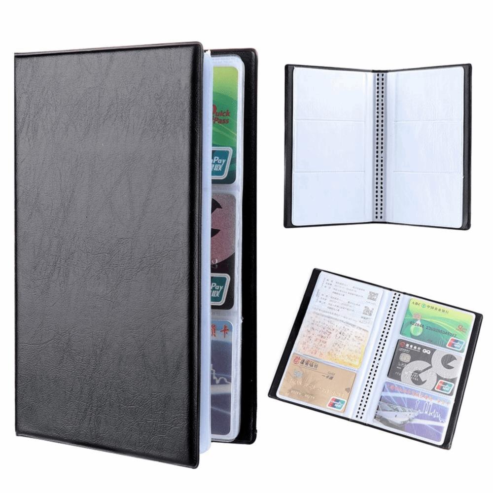 Capacity ID Card Bank Cards Storage Bag Card Holder Business Cards Organizer Leather Card Bits
