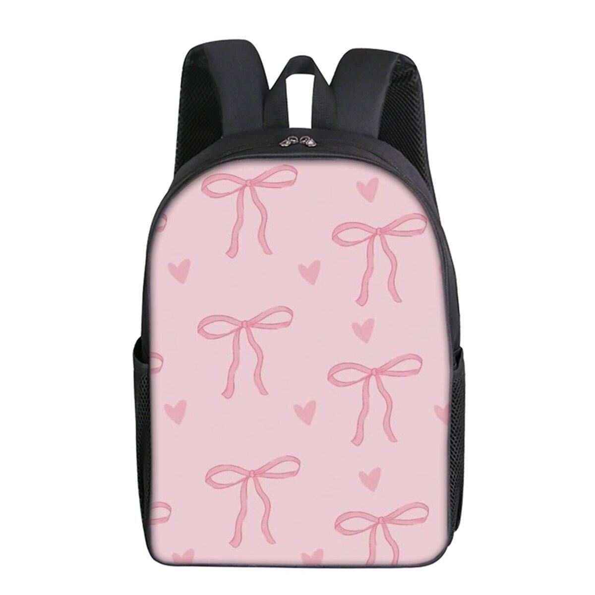 Sac à dos à imprimé nœud à une couche Style simple pour garçons/filles Enfants Meilleurs cadeaux Sacs d'école dessin animé plat 2D