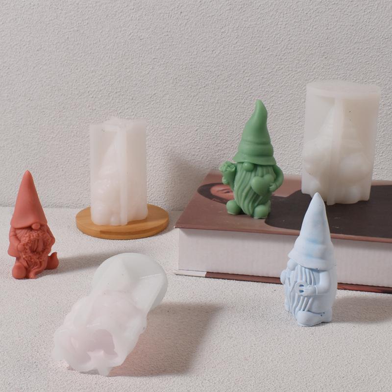 Mucegaiuri noi din silicon cu gnom fără față 3D Moș Crăciun lumânare parfumată gips săpun rășină meșteșuguri mucegai decor acasă cadou de Crăciun 2024