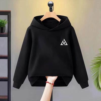 Four Seasons Simple Printing Medium Sized Children's/Children's Sports and Leisure Round Neck Boys' Hoodie Sweatshirt
