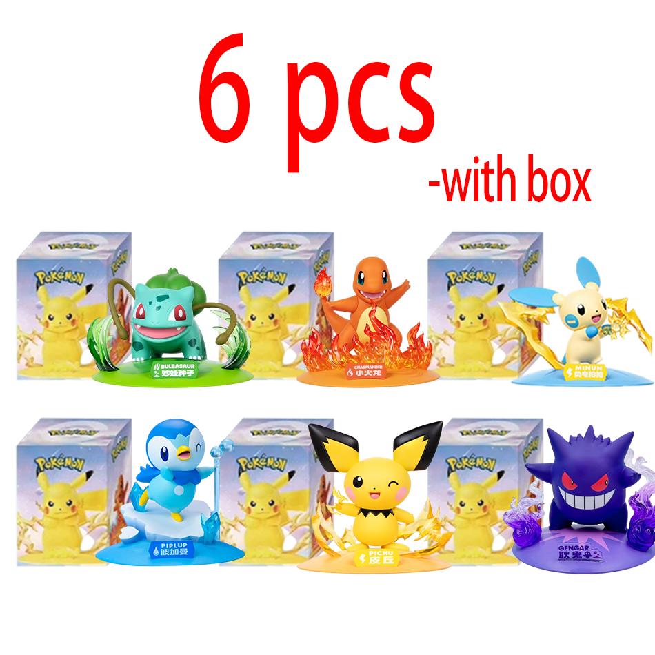 12Patterns Pok  mon Action Dolls Pikachu Blind Box Anime Models Desktop Decorations Pok  mon Toys Children's Birthday Gifts