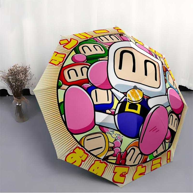 1 ks Bomberman Výroční Automatický Deštník Otevírací/Zavírací - Kompaktní Cestovní Deštník, Perfektní pro Ženy a Muže - Ideální Dárek k Narozeninám/Vánocům, 191