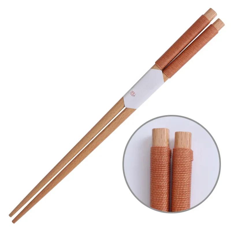 Håndlaget japansk naturlig kastanjetre Sushi spisepinner Sett verdi gave Sushi kinesisk mat Tie Line