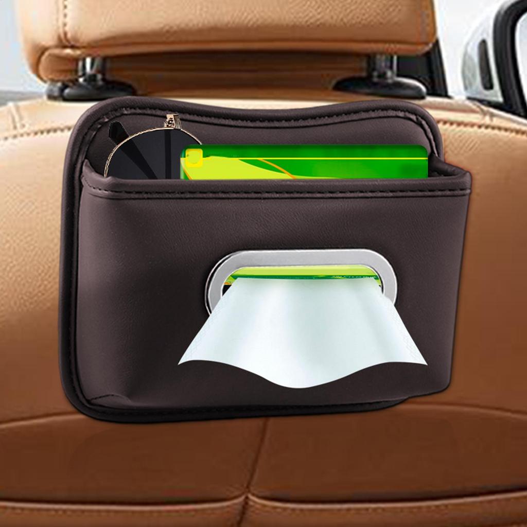 Tissue Box For Car Leather Adhesive Napkin Case Car Napkin Holder For Seat Back Armrest Console Sun Visor SUV Truck Home