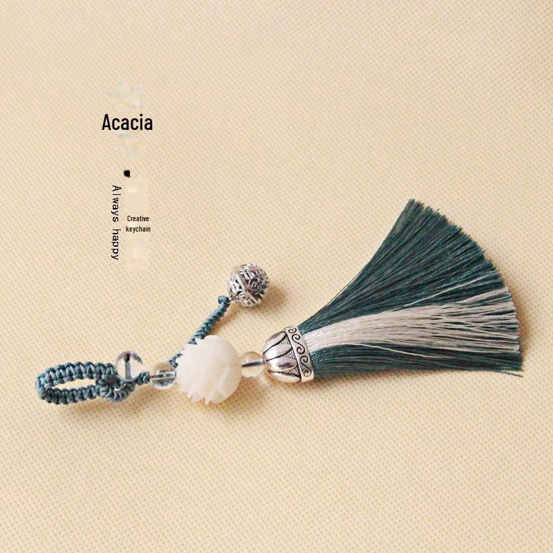 Elegant Lotus & Palace Bell Tassel Keychain Pendant for Bags & Cars