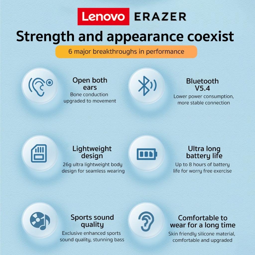 Lenovo ERAZER XF22 Bone Conduction Bluetooth Earphone Sports Wireless Headphones Sports Neckband Headphones