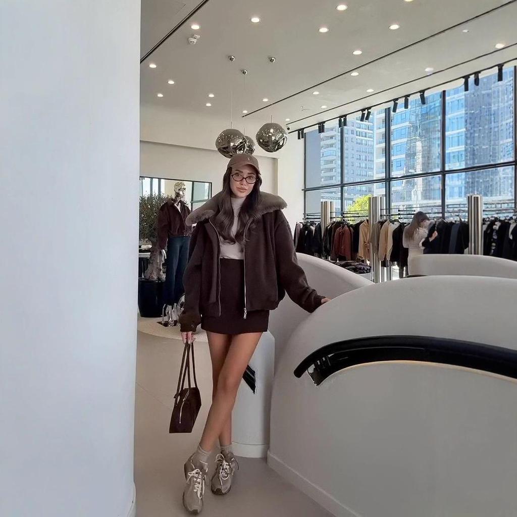 Women's Autumn 2025 New Knit Sweater with Fur Collar, Long Sleeve, Slim Fit, Casual Jacket