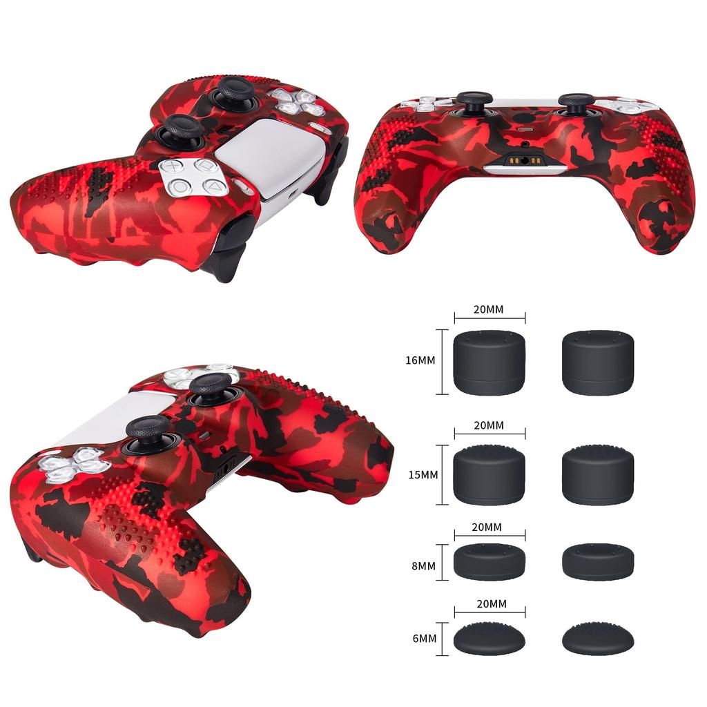 JYXETOV PS5 Controller Cover Storage Bag Free 8 Button Silicone Charging with Original Suitable for Printing + (27 Options), Caps, Protection,