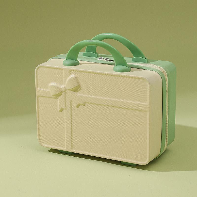 14-Inch Retro Makeup Box with Lock - Portable Suitcase-Style Cosmetic Storage Bag 14-inch