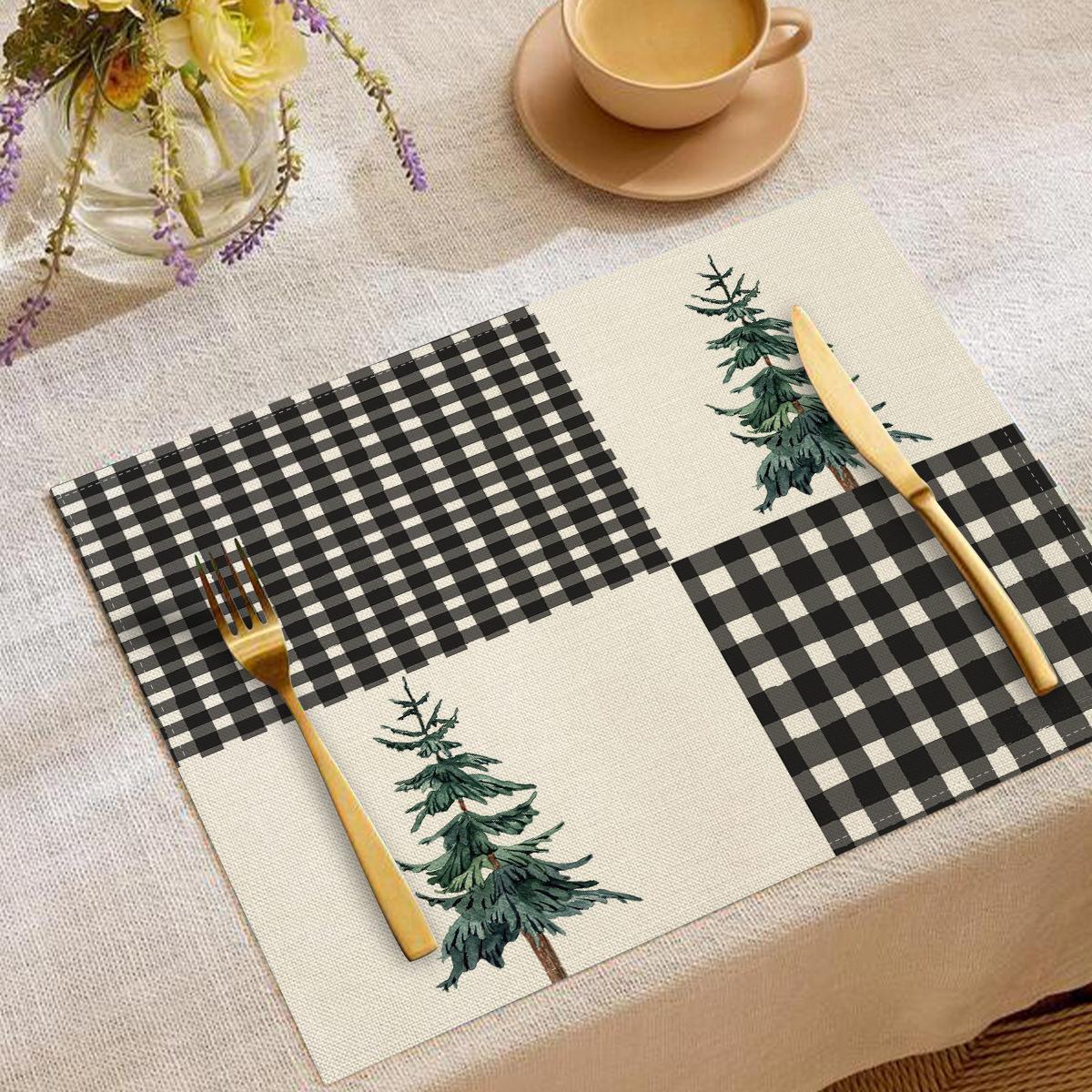 

Рождественский плейсмат Щелкунчик Солдат Балерина Винтажный Расписанный вручную Аргайл Бордюр Рождественский Праздничный Декоративные Настольные Коврики Праздничный 4PC-32X42cm