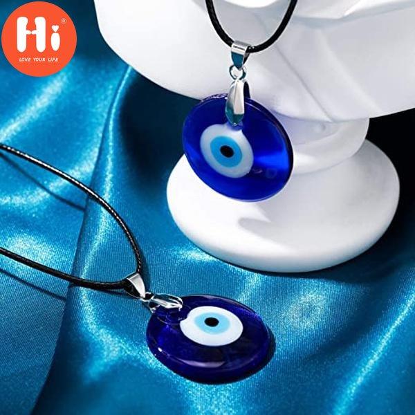 

Ожерелье с подвеской «При сглазе», стеклянная кожаная веревочная цепочка, турецкое защитное ожерелье на удачу для женщин и мужчин