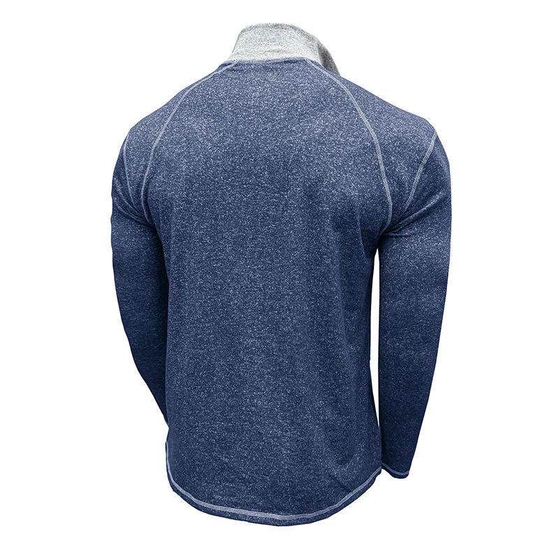 Men Slim Fit Long Sleeve Henley Zip Up Pullover Casual Daily Sweatshirt
