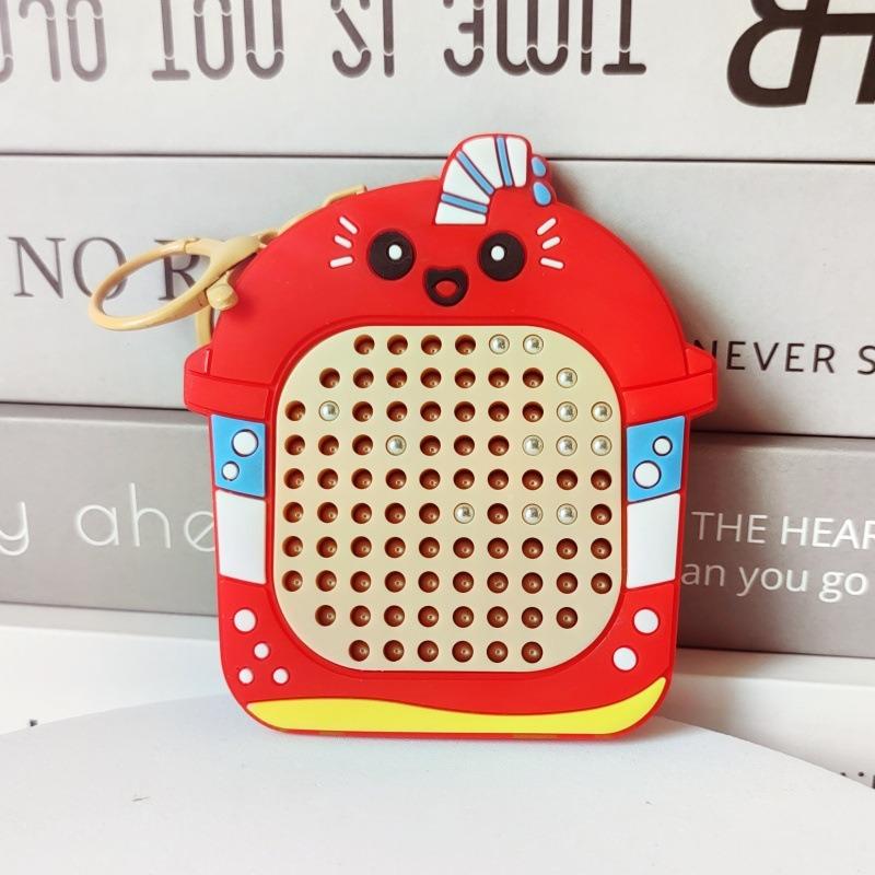 Unzip Magnetic Steel Ball Drawing Board Keychain Cute Schoolbag Pendant Car Key Chain Gift Magnetic Drawing Board