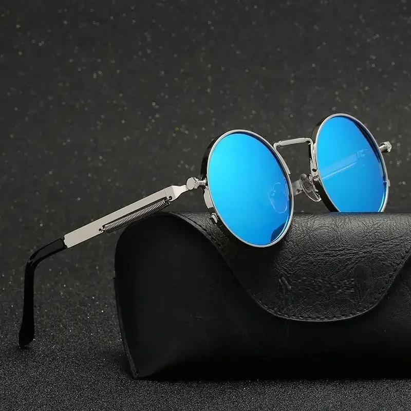 Vintage Punk Style Sunglasses Men Retro Round Metal Frame Women Sun Glasses Fashion Eyewear Mujer UV400