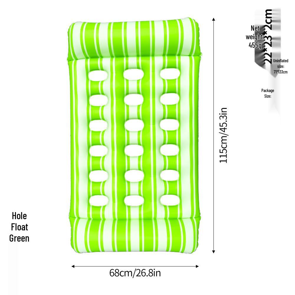 Foldable Striped Pool Hammock: New Style Inflatable Float & Mesh Recliner