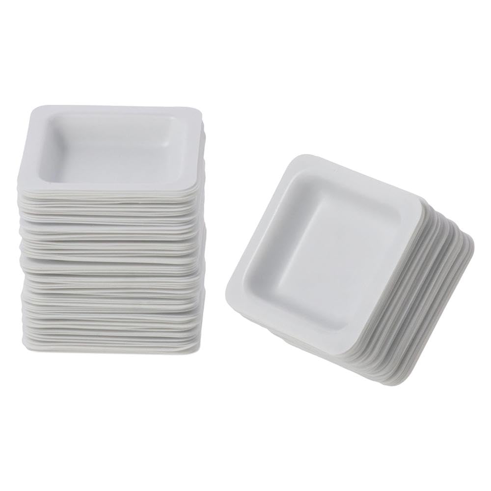 Wiegeschalen 100 Stück Kunststoff Neu Weiß Quadratische Schale Laborausrüstung 7 ml Wiegeschiffchen-Set Messen Aufbewahren Pulver Flüssigkeiten