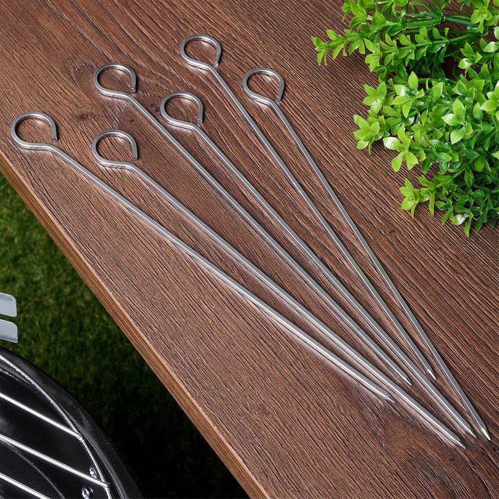 6x Steel Skewers Steel Skewers for Grilling Skewers