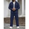 Men Casual Workwear Multi Pockets Long Sleeve Jacket And Long Pants Set
