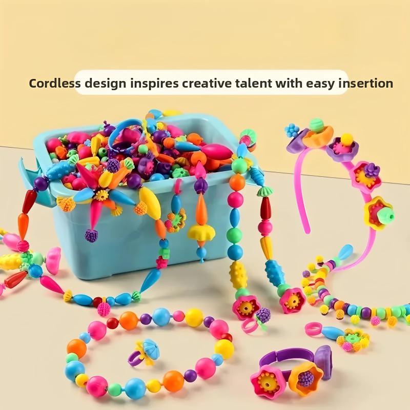 Children's DIY Bead Jewelry Making Kit Beginner Friendly Craft Set for Girls Make Necklace Bracelet Ring Art Craft Gift