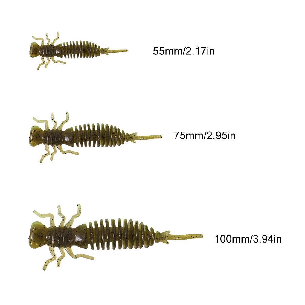 10pcs Simulation Insect Baits Portable Fishing Lures Reusable Soft Fishing Baits 55MM Type I