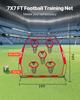 2133.6 X 2133.6mm Football Trainer Throwing Net, Training Throwing Target Practice Net with 5 Target Pockets, Knotless Net Includes Straps and