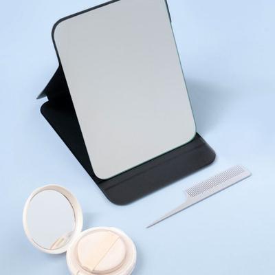 Supporto con coperchio nero Specchio quadrato Grande