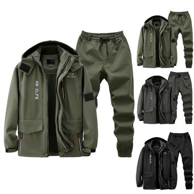 Men's Fleece Jacket Suit Windproof And Waterproof Outdoor Cold Proof Warm Cotton Jacket Thickened Suit