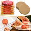 Papier Résistant à l'Huile 200 Pièces Séparateur de Viande pour Steak de Burger Carré/Rond Imperméable Cire BBQ Polyvalent Jetable Feuilles pour Hamburger Presse Ustensiles de Cuisine
